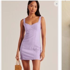 Abercrombie & Fitch mini linen dress lilac purple medium